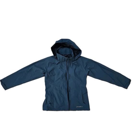 Eddie Bauer Weatheredge Rain Teal Jacket Women’s Sz Small Packable Hood - Picture 1 of 7